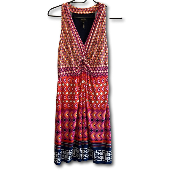 Laundry by Shelli Segal Dresses & Skirts - Laundry Shelli Segal Sleeveless Halter Dress Sz6 Twisted Cinched Bust Geometric